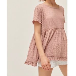 White ruffled babydoll top